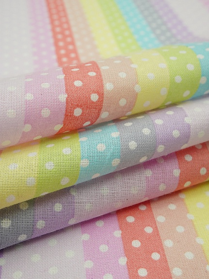 Поплин "Пшено на цветной полоске", СОРТ2, ш.1.5м, хлопок-100%, 100гр/м.кв