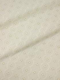 Мерный лоскут Шитье "Цветочная волна" цв.кремовый, ш.1.5м. (выш.ч.1.37м.), батист, хлопок-100%, 80гр/м.кв