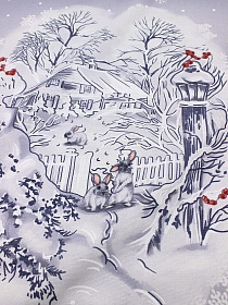 Рогожка "Зимнее чудо", ш.1.5м, хлопок-100%, 165гр/м.кв, раппорт 63.5см
