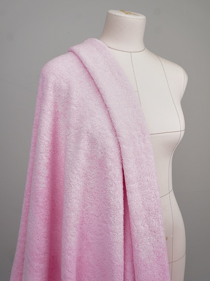 Махровая ткань Люкс цв.Светло-розовый, ш.1.55м, хлопок-100%, 550гр/м.кв