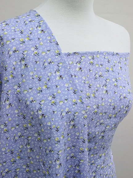 Штапель "Варенька" цв.пыльно-голубой с сиреневым оттенком, ш.1.42м, вискоза-100%, 90гр/м.кв