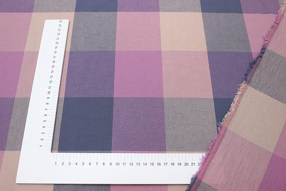 Вареный (стираный) хлопок "Цветная клетка (8.2*9.2см)", ш.2.5м, хлопок-100%, 115гр/м.кв