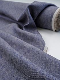 Льняная саржа с умягчением цв.Джинс, ш.1.5м, лен-100%, 220гр/м.кв