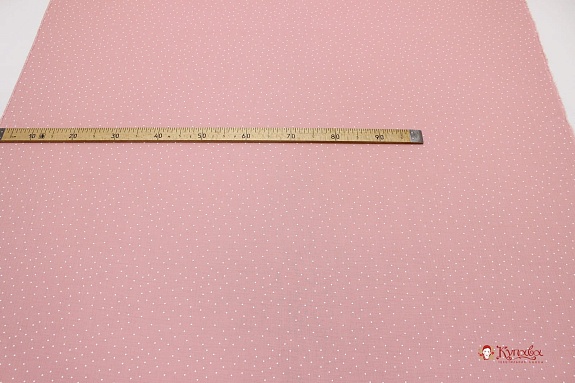 Муслин двухслойный с эф.жатости "Россыпь гороха (4мм)" цв.розовая дымка-2, ш.1.38м, хл-100%