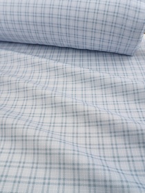 Сатин "Клетка" цв.св.серо-голубой, ш.2.35м, хлопок-100%, 110гр/м.кв