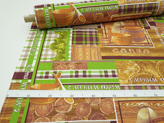Вафельное полотно "Банные традиции", ш.1.5м, хлопок-100%, 145гр/м.кв