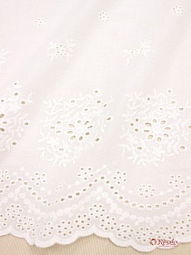 Шитье "Двухсторонний цветочный купон" (фестоны с 2х сторон) цв.молочно-белый, СОРТ2, ш.1.34м