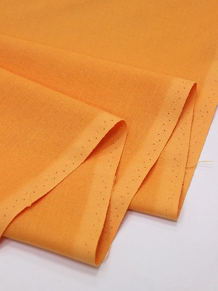 Полулен с умягчением цв.Оранжево-персиковый, ш.1.5м, лен-30%, хлопок-70%, 140гр/м.кв