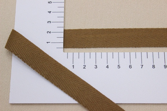 Лента киперная цв.орех, ш.18мм, хлопок-100%