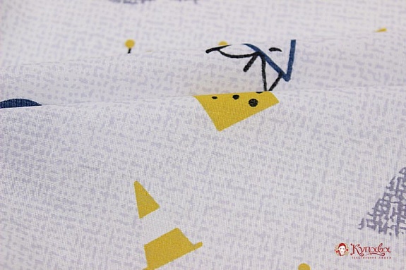 Поплин "Стройка-знаки", (комп), ш.2.2м, хлопок 100%, 105гр/м.кв