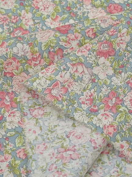 Сатин "Нежные соцветия" цв.серый , ш.2.35м, хлопок-100%, 105гр/м.кв