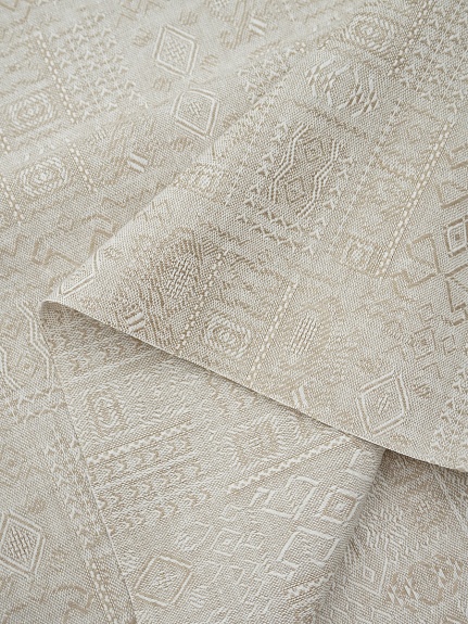 Полулен жаккард "Египет" цв.бежевый, ш.1.55м, лен-42%, хлопок-58%, 180гр/м.кв