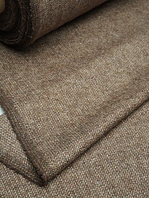 Шерсть пальтово-костюмная Твид "Мелкая елочка" цв.бежево-коричневый, ш.1.5м, шерсть-40%, п/э-60%
