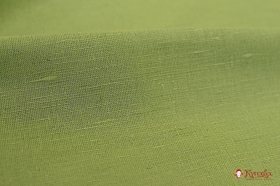 Полулен однотонный цв.Салатово-серый, ш.1.5м, лен-53%, хлопок-47%, 140гр/м.кв