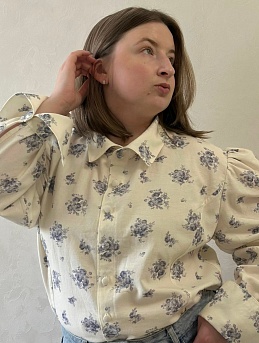 Рубашка из хлопка "Облачко роз"