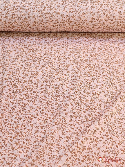 Вискоза с хлопком "Барбариски" цв.терракотовый на пыльно-розовом, 1.45м, хл-70%, виск-30%, 90гр/м.кв