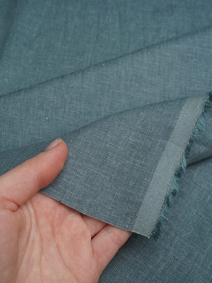 Лен с вискозой с эффектом мятости цв.Винтажная морская волна, ш.1.45м, лен-56%, вискоза-44%