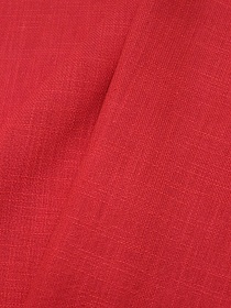 Мерный лоскут (ткань в отрезах) - Конопля с хлопком-диагональ цв.Т.красно-коралловый, ш.1.38м.