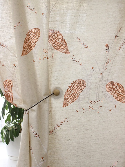 Мерный лоскут(ткань в отрезах) - Полулен "Куропатки", ш.1.5м, лен-30%, хлопок-70%