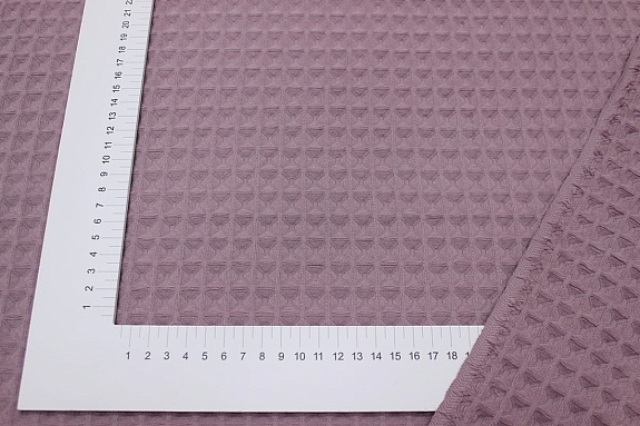 Вафельное премиум-полотно "Бохо" цв.лилово-серый, ш.1.75м, хлопок-100%, 240гр/м.кв