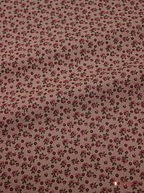 Муслин двухслойный с эф.фактурной стежки "Винтажные розочки на розово-коричневом", ш.1.35м, хл-100%