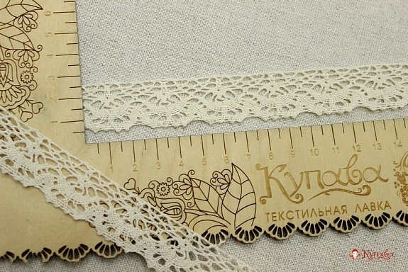 Кружево цв.суровый-2, ш.25мм, хлопок-100%, рис.044/3