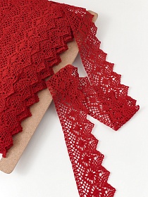 Кружево цв.темно-красный, ш.60мм, хлопок-90%, п/э-10%, рис.198/16