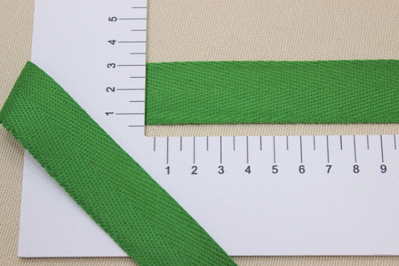 Лента киперная цв.молодая зелень, ш.26мм, хлопок-100%