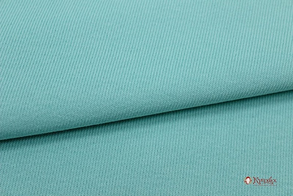 Футер 2-х нит. начес цв.Мята, ш.2.14м (1.07 м*2, чулок), Карде/Ое, хл-90%, п/э-10%,180гр/м.кв