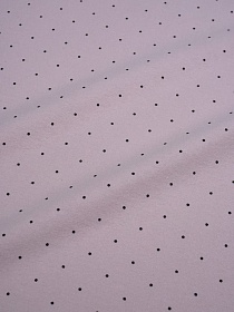 Теплый хлопок "Черный горошек 1.5/20" цв.св.розово-сиреневый, ш.1.45м, хлопок-100%, 160гр/м.кв
