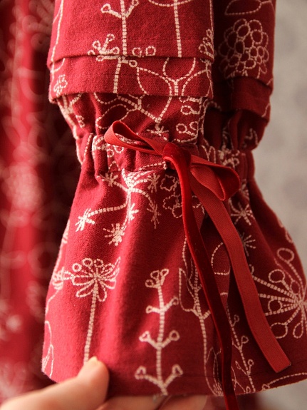 Платье из теплого хлопка "Флора - пунктир"