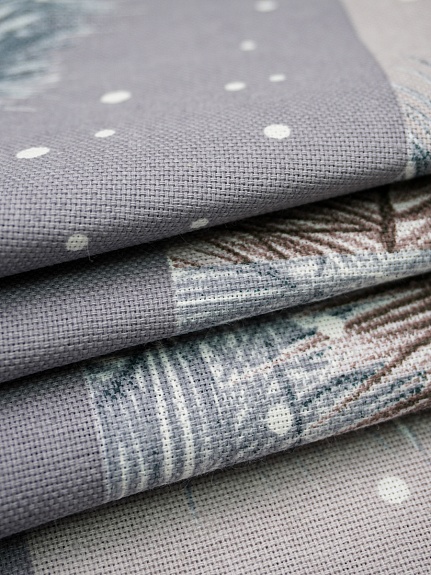 Рогожка "Зимние лошадки", ш.1.5м, хлопок-100%, 165гр/м.кв, раппорт 64см