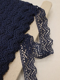 Кружево цв.чернильно-синий, ш.32мм, хлопок-90%, п/э-10%, рис.031/25