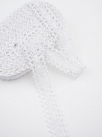 Кружево цв.белый, ш.19мм, хлопок-90%, п/э-10%, 10м, рис.047/1
