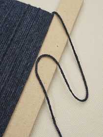 Шнур цв.чернильный джинс, 2мм, хлопок-100%