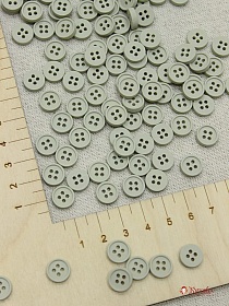 Пуговица пластмасса, цв.светлый серо-оливковый, 10мм, 4 отверстия