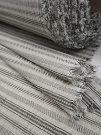 Полулен Крэш пестротканый "Полоска" (на суровом) цв.хаки, ш.2.4м, лен-25%, хл-75%, 125гр/м.кв