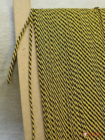 Шнур цв.желтый/чернильный, D-3мм, хлопок-100%