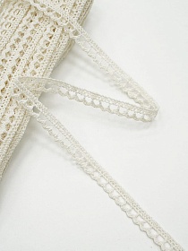 Кружево цв.ванильный, ш.08мм, хлопок-90%, п/э-10%, 10м, рис.092/2