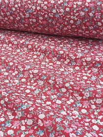 Импорт. хлопок "Цветочный вьюнок на бордово-малиновом", ш.1.5м, хлопок-100%, 105гр/м.кв