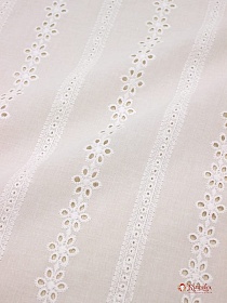 Шитье "Цветочная мережка" цв.молочно-белый, ш.1.5м (выш.часть1.35м), батист, хлопок-100%, 80гр/м.кв
