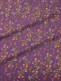 Штапель Премиум "Цветочный ветерок" цв.темный аметист, ш.1.45м, вискоза-100%, 120гр/м.кв