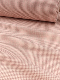 Хлопколен Цифр.печать "Мелкая клетка" (на суровом), цв.розово-сиреневый, СОРТ2, ш.1.4м, лен-10%, хл-90%