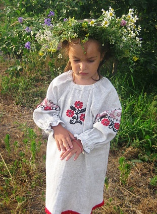 Детское платье из рогожки