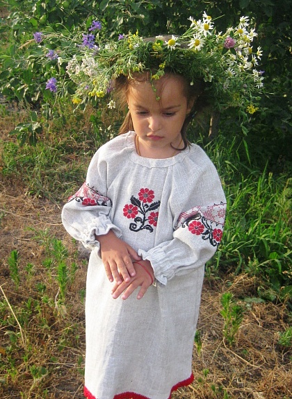 Детское платье из рогожки