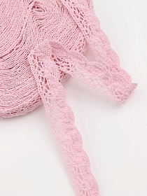 Кружево цв.нежно-розовый, ш.19мм, хлопок-90%, п/э-10%, 10м, рис.110/11