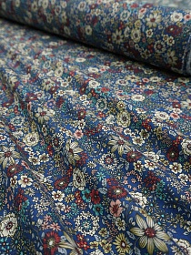 Импорт. хлопок "Медовый луг" цв.синий, ш.1.45м, хлопок-100%, 100гр/м.кв