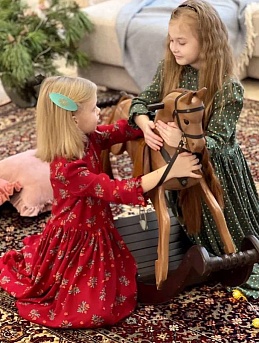 Платья для девочек "Рождество" из штапеля Премиум*