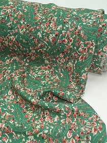 Штапель Премиум Цифр.печать "Энжела" цв.зеленый, ш.1.45м, вискоза-100%, 120гр/м.кв