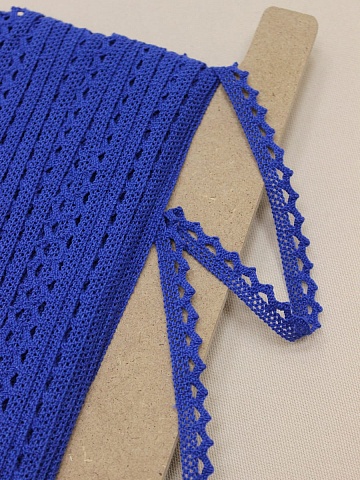 Кружево цв.василек, ш.12мм, хлопок-90%, п/э-10%#032243